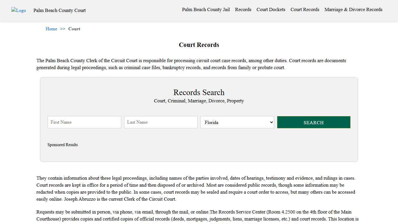 Court Records Palm Beach County Court